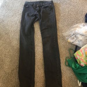 NY&C faded black skinny leg jeans size 0